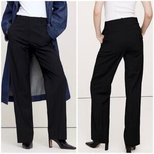 Banana Republic High Rise Modern Straight Siena Italian Wool Pant Black 4